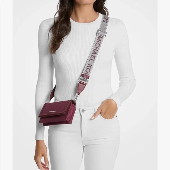 NWT Michael Kors Wine Crossbody Bag - Picture 3 of 5